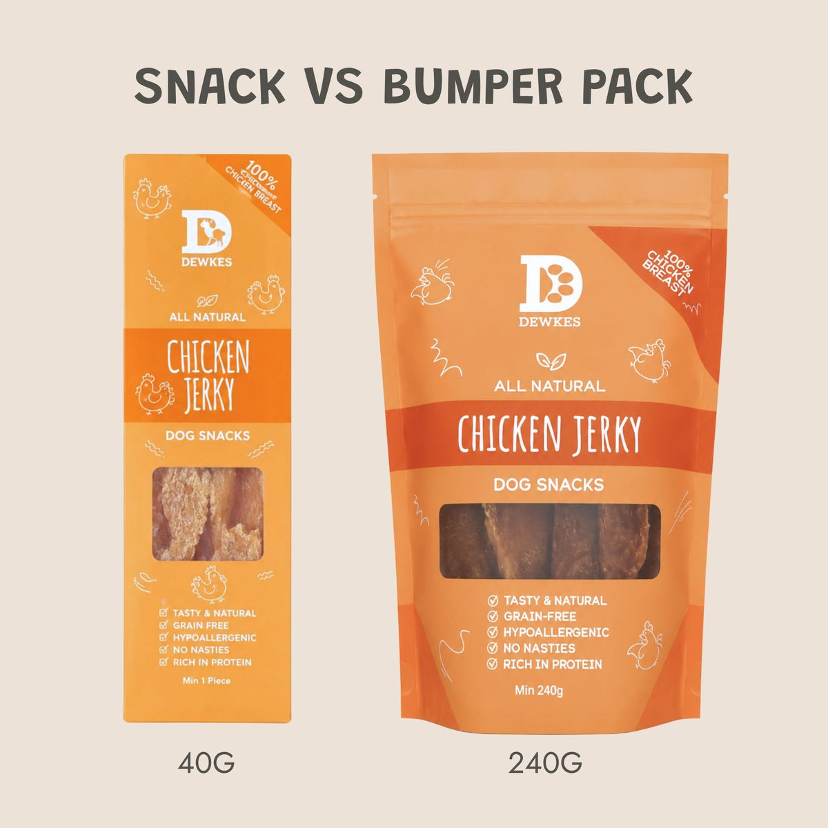 Chicken Jerky Dog Treat 240g Bumper Packs