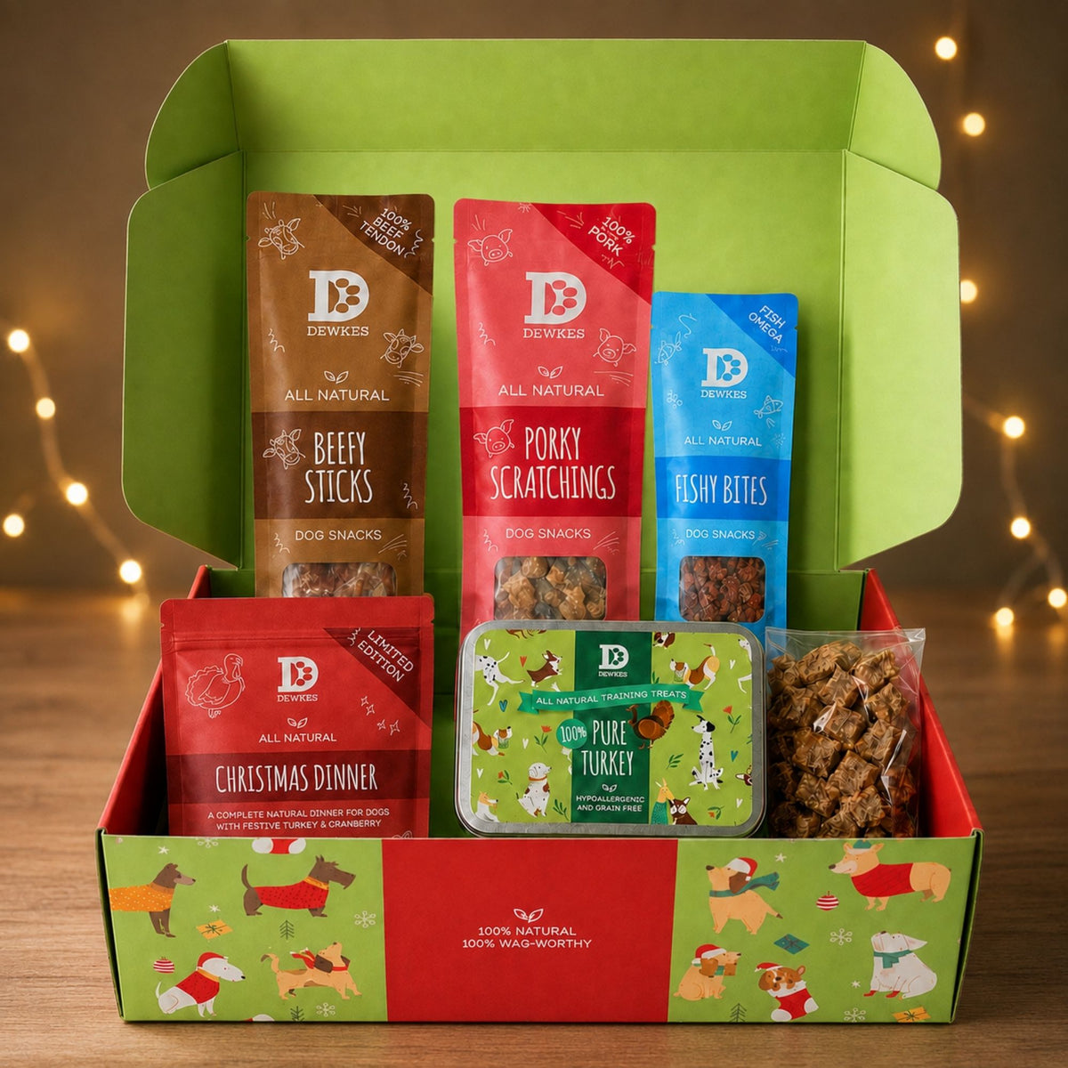 Christmas Dog Treat Gift Box (Trade pack of 4)