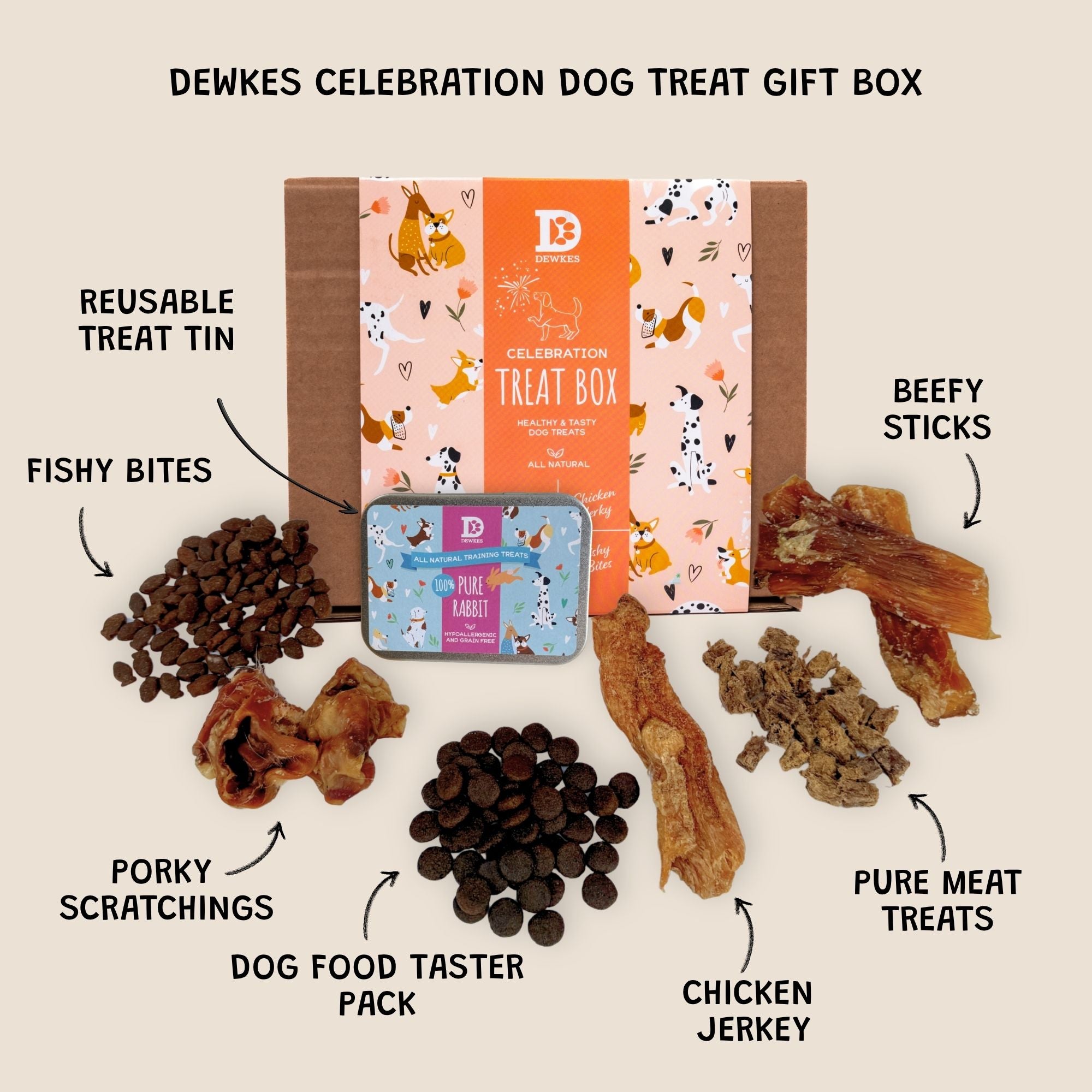 The Celebration Dog Treat Gift Box (Pack of 4)