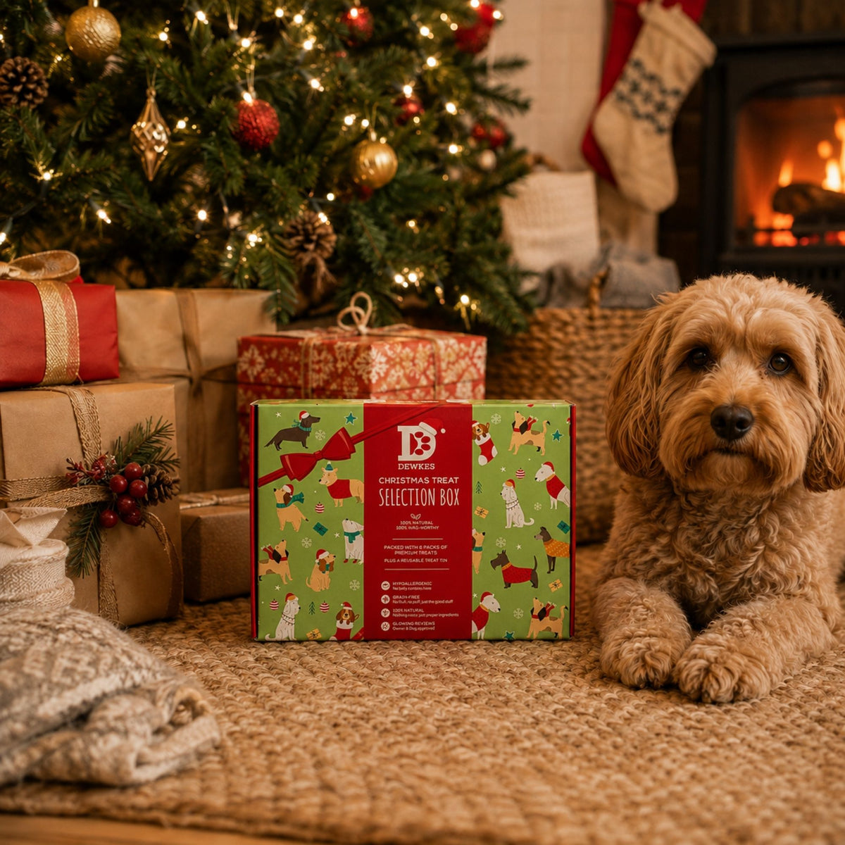 Christmas Dog Treat Gift Box (Trade pack of 4)