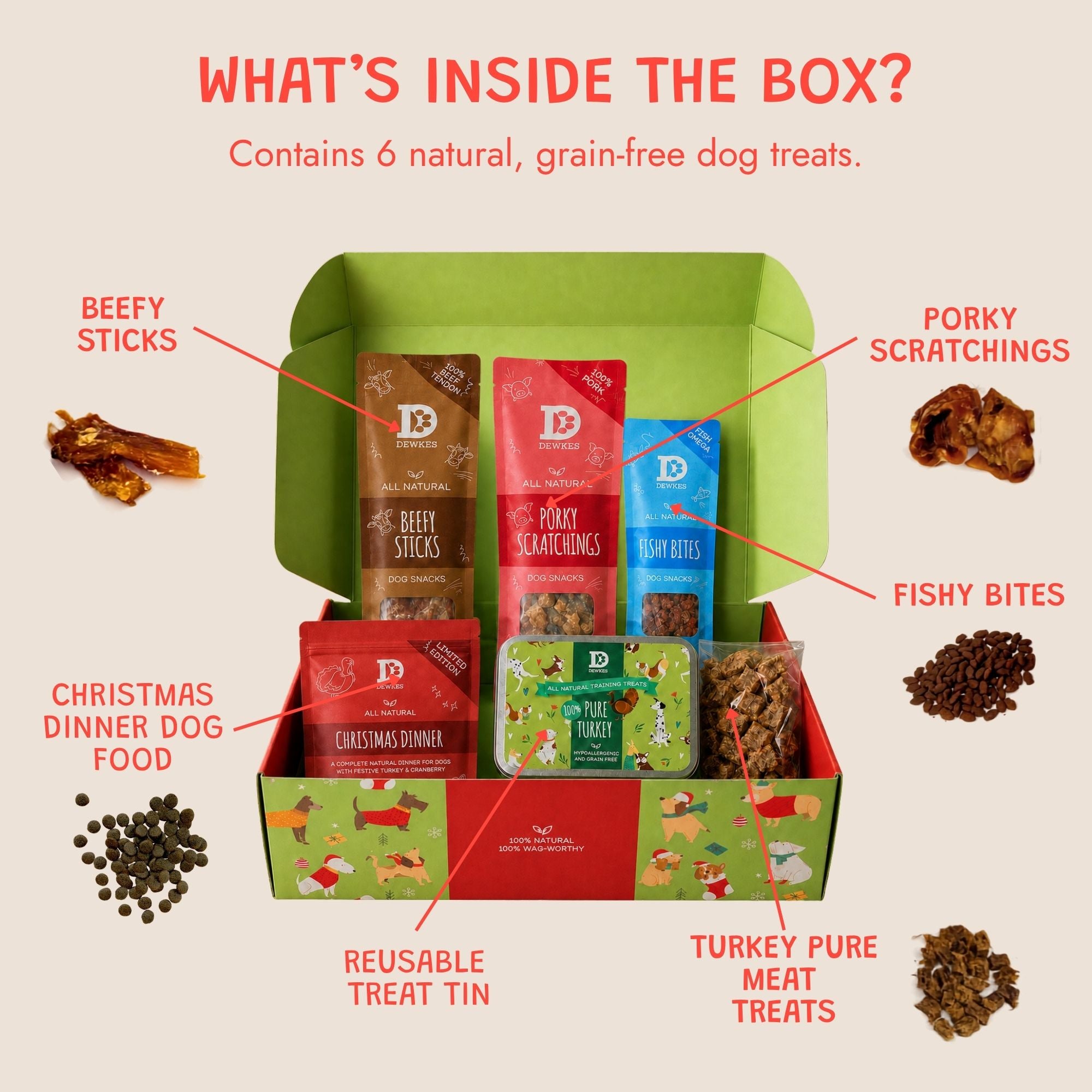 Christmas Dog Treat Gift Box (Trade pack of 4)