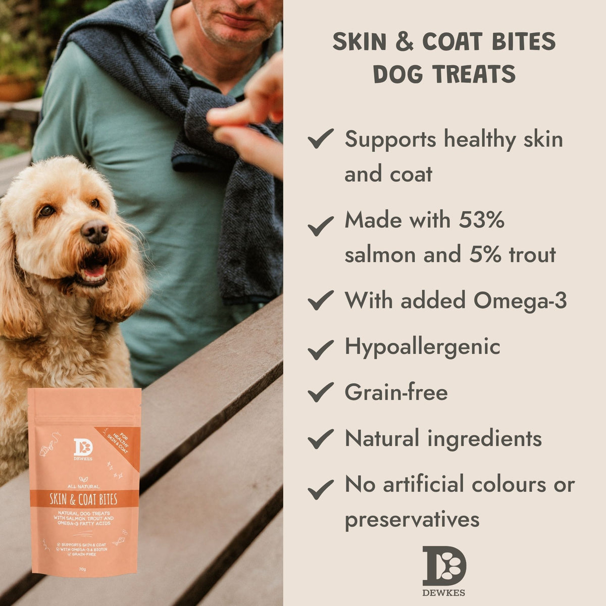 Skin & Coat Bites – Salmon Dog Treats with Omega-3