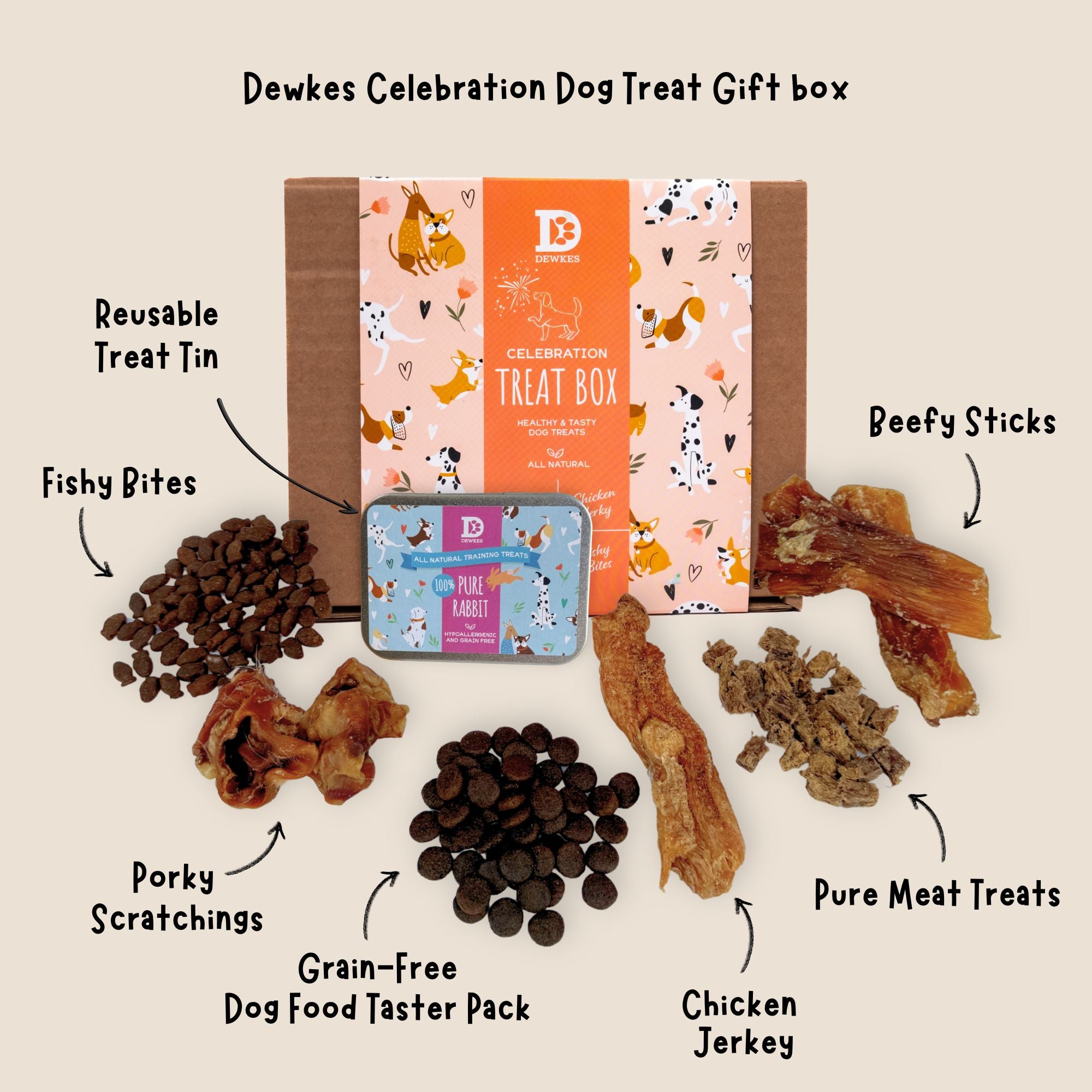 The Celebration Dog Treat Gift Box (Pack of 4)